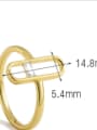 thumb Brass Cubic Zirconia Geometric Minimalist Band Ring 4