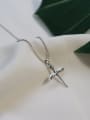 thumb 925 Sterling Silver Cross  Wing Minimalist Regligious Necklace 2