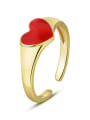 thumb 925 Sterling Silver Enamel Heart Minimalist Band Ring 3