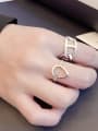 thumb 925 Sterling Silver Hollow Heart Vintage Band Ring 1