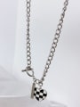 thumb Titanium Steel Enamel Heart Vintage Hollow Chain Necklace 0