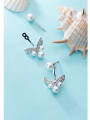 thumb S925 silver simple diamond V-shaped  Imitation Pearl  Earrings 0