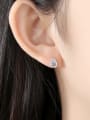 thumb 925 Sterling Silver Cubic Zirconia Water Drop Minimalist Stud Earring 1