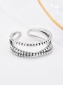 thumb 925 Sterling Silver Twist Geometric Vintage Stackable Ring 0