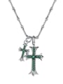 thumb 925 Sterling Silver Cubic Zirconia Cross Vintage Necklace 4