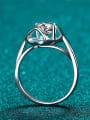 thumb Sterling Silver Moissanite  Dainty Solitaire  Heart Engagement Rings 3