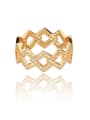 thumb Brass Cubic Zirconia Geometric Luxury Band Ring 0