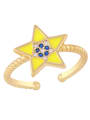 thumb Brass Enamel Star Minimalist Band Ring 2