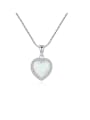 thumb 925 Sterling Silver Opal Multi Color heart Necklace 0