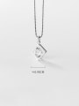 thumb 925 Sterling Silver With Platinum Plated Minimalist Geometric Pendant (without chain) 2