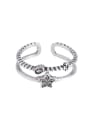 thumb 925 Sterling Silver Rhinestone Star Vintage Stackable Ring 3