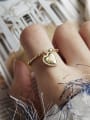 thumb 925 Sterling Silver Letter Minimalist  Heart  Free Size Midi Ring 0