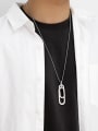 thumb Stainless steel Chain Alloy Pendant Cubic Zirconia Geometric Hip Hop Long Strand Necklace 1
