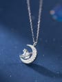 thumb 925 Sterling Silver Cubic Zirconia Fashion diamond planet  Necklace 0