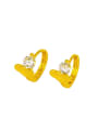 thumb Alloy Rhinestone Heart Minimalist Stud Earring 3