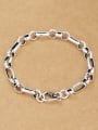 thumb Vintage Sterling Silver With White Gold Plated Simplistic Geometric Bracelets 0