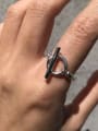 thumb 925 Sterling Silver Hollow Geometric Vintage  Free Size Midi Ring 1