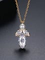 thumb Copper Cubic Zirconia Water Drop Dainty Necklace 4