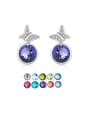 thumb 925 Sterling Silver Austrian Crystal Butterfly Classic Stud Earring 0