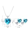 thumb Brass Cubic Zirconia Luxury Heart Earring and Necklace Set 3
