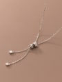 thumb 925 Sterling Silver Cubic Zirconia Tassel Minimalist Tassel Necklace 2