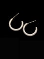 thumb Brass Cubic Zirconia Geometric Minimalist Hoop Earring 0