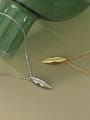 thumb 925 sterling silver simple glossy Leaf Pendant Necklace 0