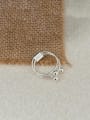 thumb 925 Sterling Silver Bead Irregular Minimalist Stackable Ring 0