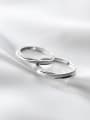 thumb 925 Sterling Silver Round Minimalist Couple Ring 1