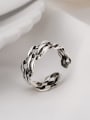 thumb 925 Sterling Silver Hollow Geometric Chain Artisan Band Ring 2