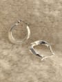 thumb 925 Sterling Silver Geometric Minimalist Huggie Earring 2