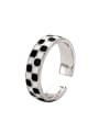 thumb 925 Sterling Silver Enamel Geometric Minimalist Band Ring 3