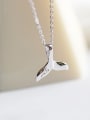 thumb S925 Sterling Silver Dolphin fish tail Pendant Necklace 1
