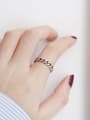 thumb S925 Sterling Silver Fashion retro silver chain  free size ring 1