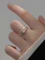 thumb 925 Sterling Silver Cubic Zirconia Flower Minimalist Stackable Ring 1