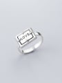 thumb 925 Sterling Silver Letter Vintage square Free Size  Ring 2