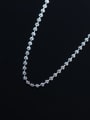 thumb 925 Sterling Silver Round Minimalist Beaded Necklace 3