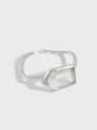thumb 925 Sterling Silver Glass Stone Geometric Vintage Band Ring 0