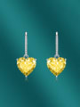 thumb Brass Cubic Zirconia Heart Dainty Hook Earring 3
