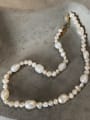 thumb 925 Sterling Silver Freshwater Pearl Geometric Artisan Necklace 2