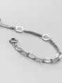 thumb 925 Sterling Silver Ot buckle asymmetry Vintage Strand Bracelet Made in China 2