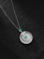 thumb 925 Sterling Silver Opal Geometric Minimalist Necklace 3