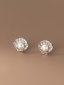 thumb 925 Sterling Silver Imitation Pearl Irregular Cute Stud Earring 1