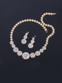 thumb Brass Cubic Zirconia Luxury Round  Earring and Necklace Set 2