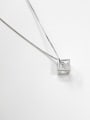 thumb 925 sterling silver simple Hollow  cube Necklace 1
