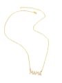 thumb Brass Cubic Zirconia Vintage Letter Pendant Necklace 3