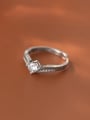 thumb 925 Sterling Silver Cubic Zirconia Irregular Minimalist Stackable Ring 2