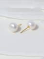 thumb Brass Freshwater Pearl Irregular Minimalist Stud Earring 3