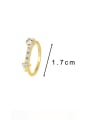 thumb Brass Cubic Zirconia Geometric Minimalist Band Ring 2