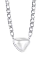 thumb Titanium Steel Imitation Pearl Heart Hip Hop Hollow Chain Necklace 3